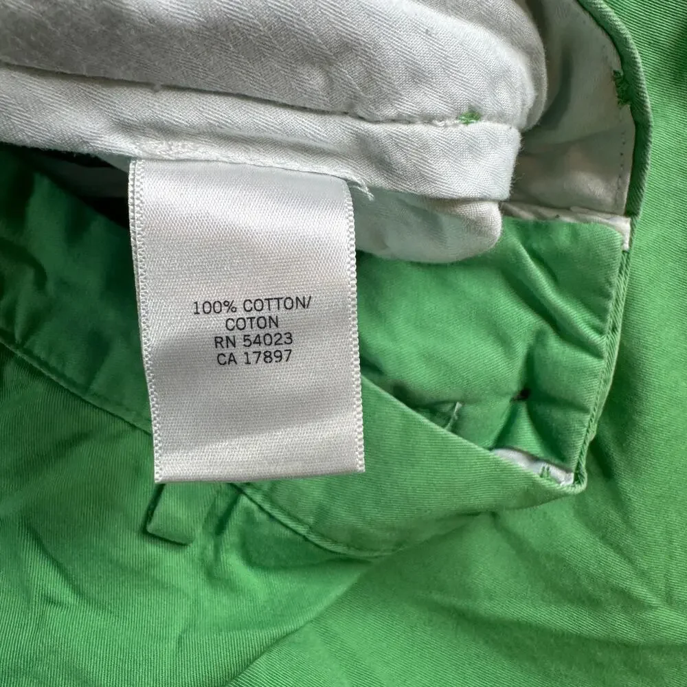 Banana Republic Chino Shorts Men’s 34 Green Flat Front Casual Golf Preppy Cotton